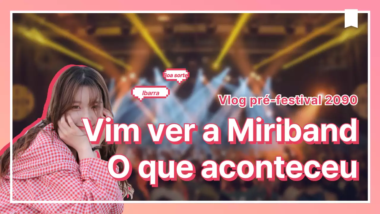 Um adorável vlog de recapitulação do festival com gradientes rosa e branco