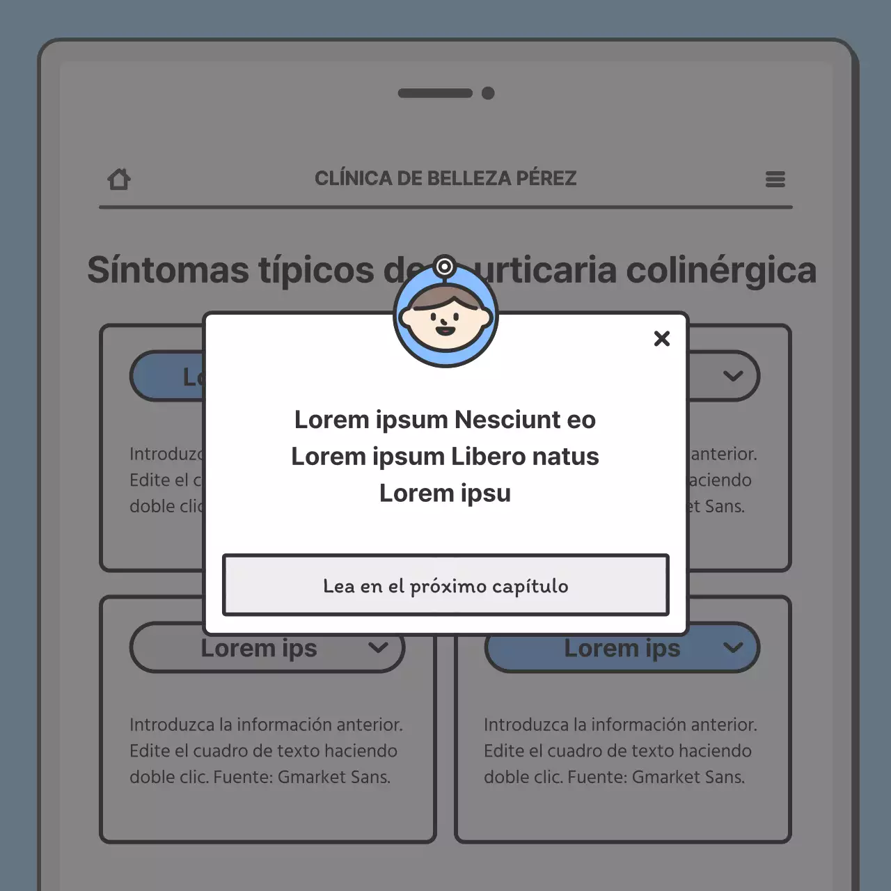 Promocione su hospital con un bonito concepto de móvil en azul claro