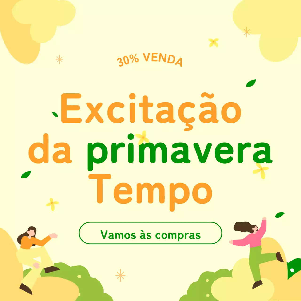 Um guia de compras para o Instagram, bonito e simples, em amarelo e verde