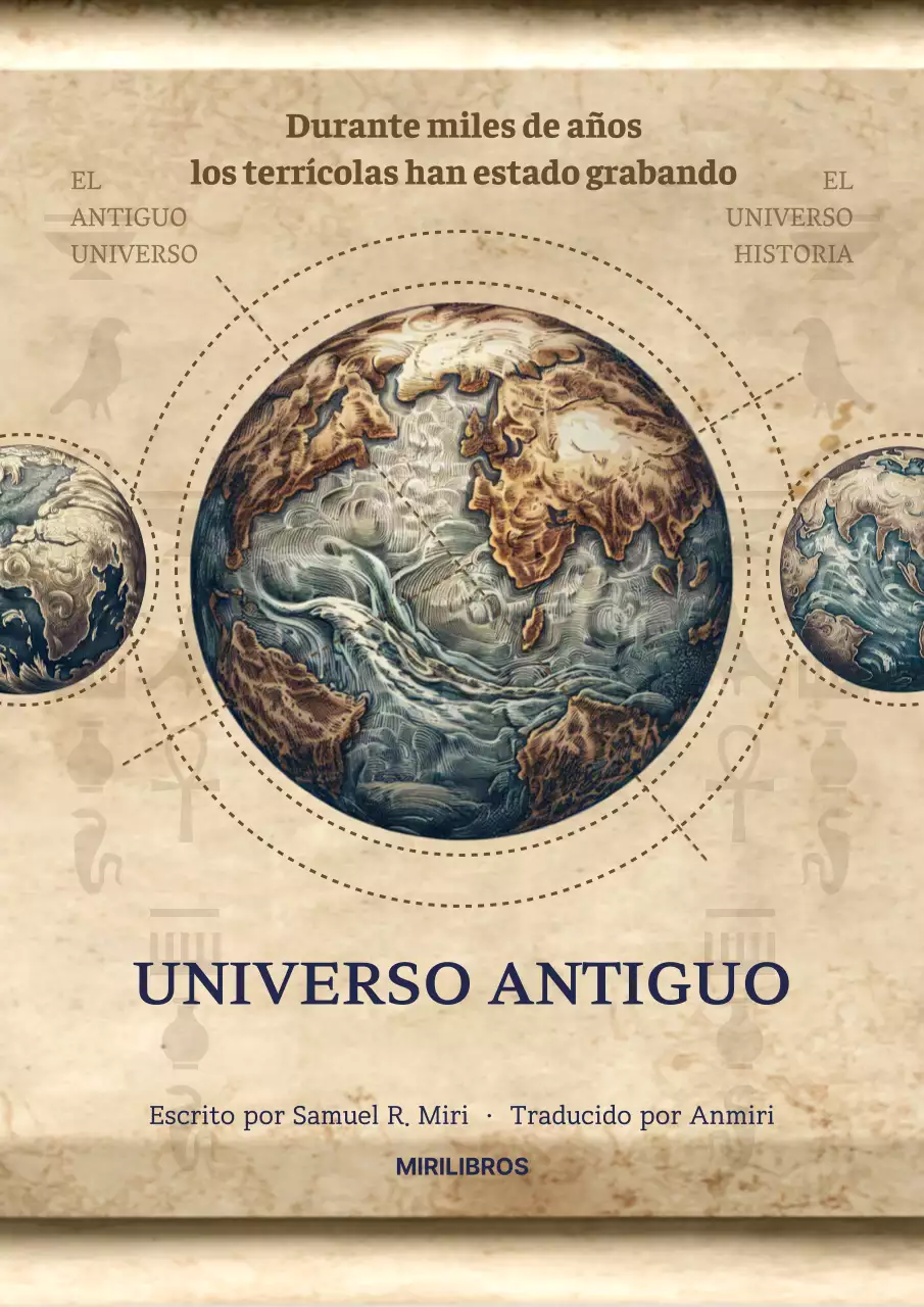 Pergamino marrón y azul marino concepto universo antiguo