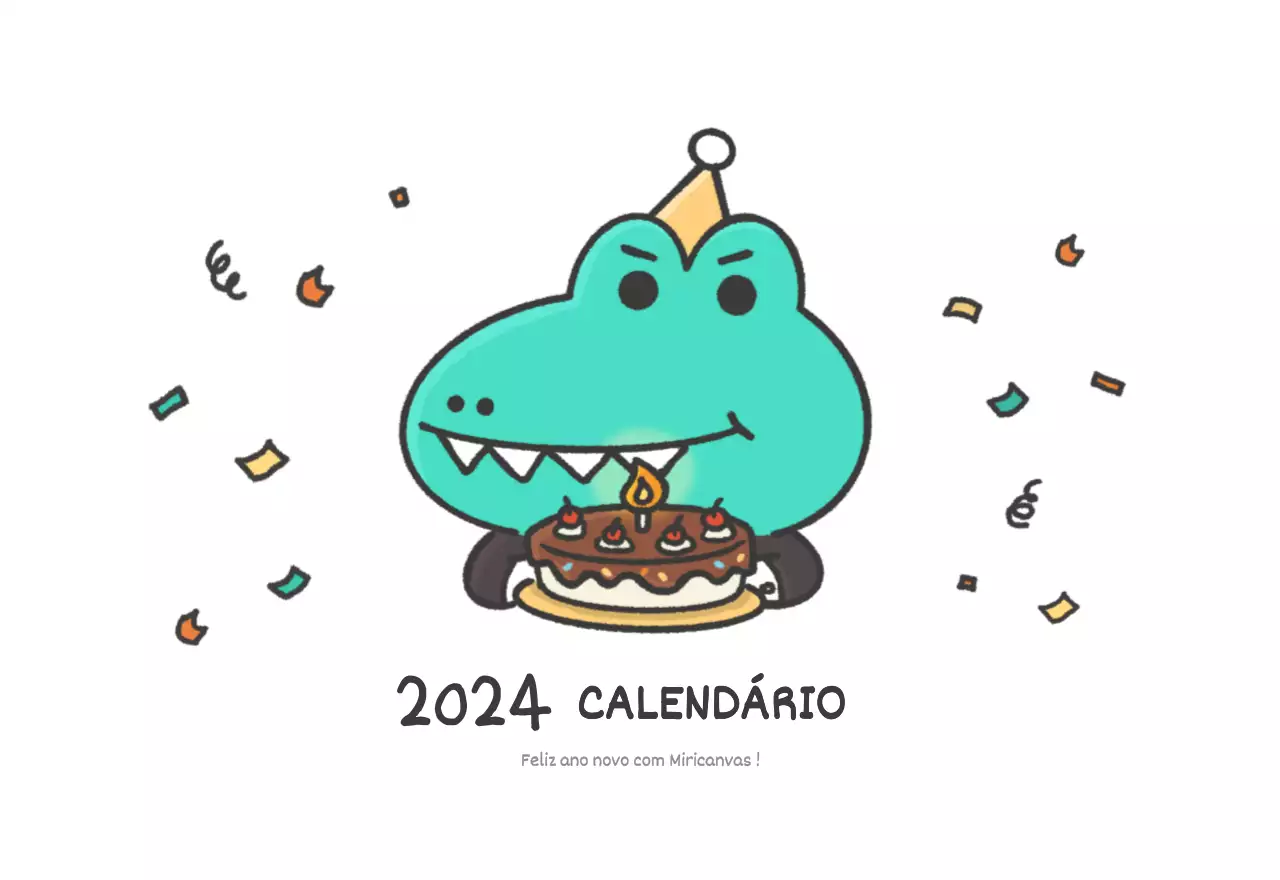 Um calendário com um conceito de ilustração de Argo muito giro