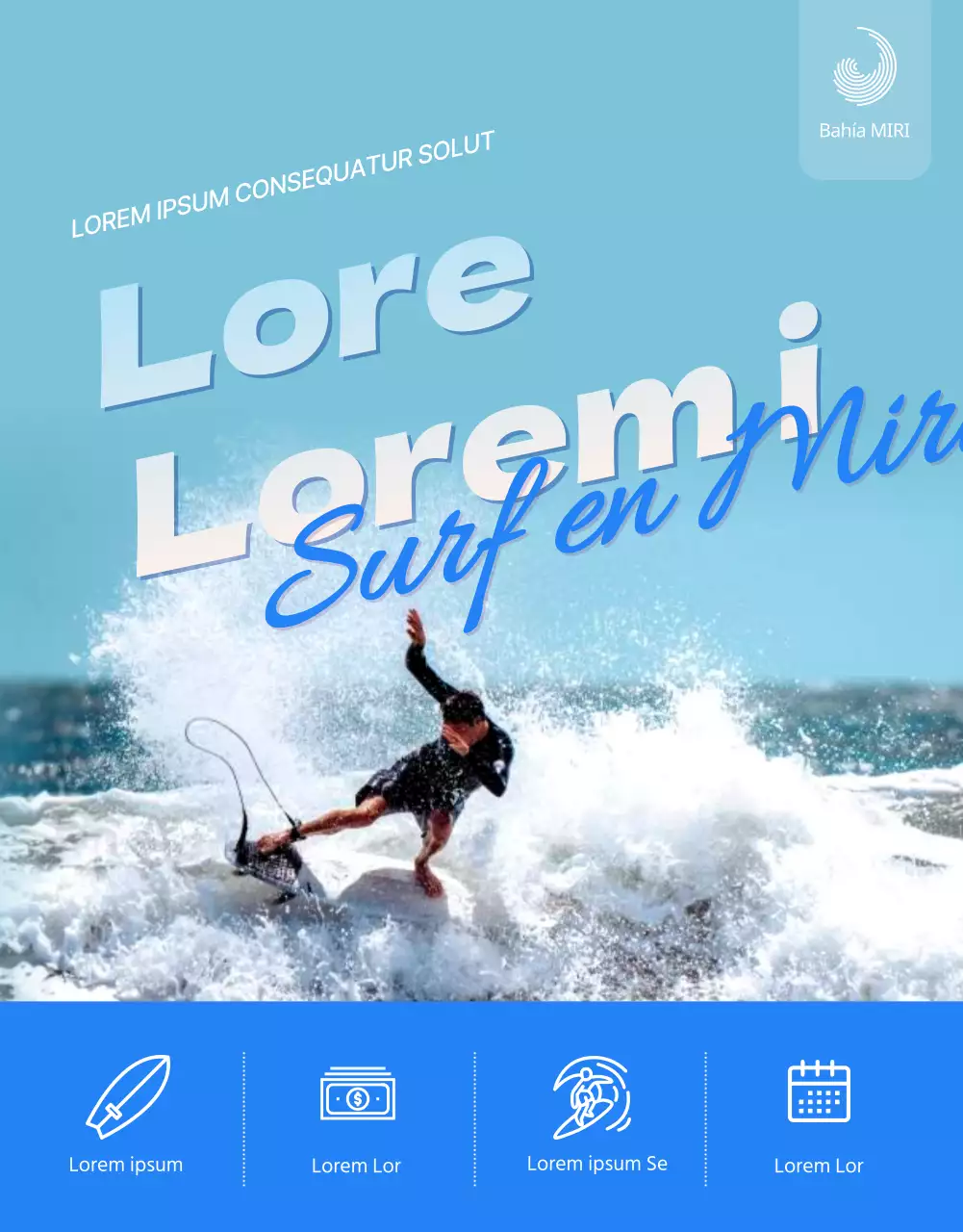 Detalles del paquete Blue Cool Surf