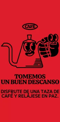 Lindo y la cadera cafetera y el carácter de la mano de estilo en rojo y negro para la mercancía café