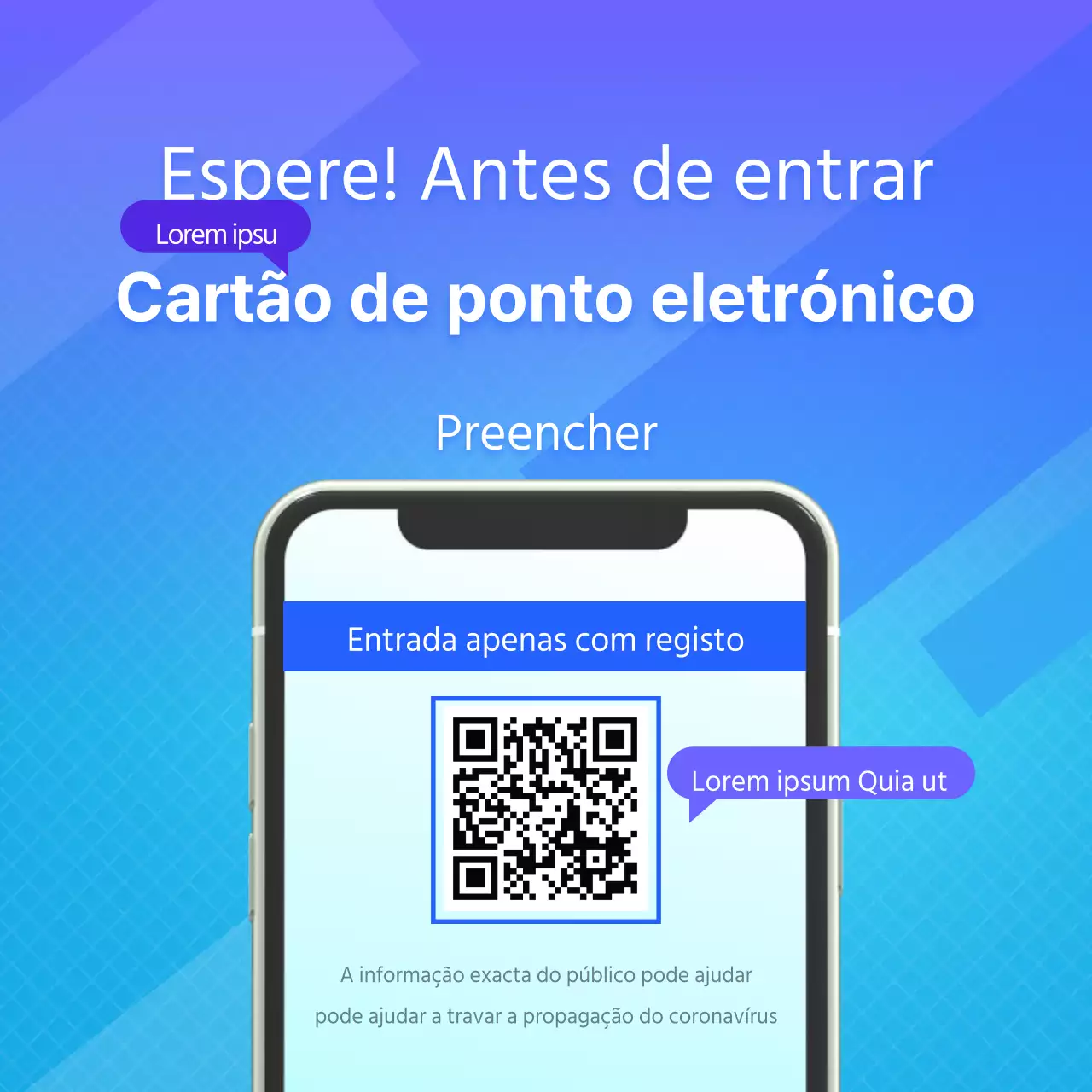Maquete de smartphone Instruções para o passaporte eletrónico