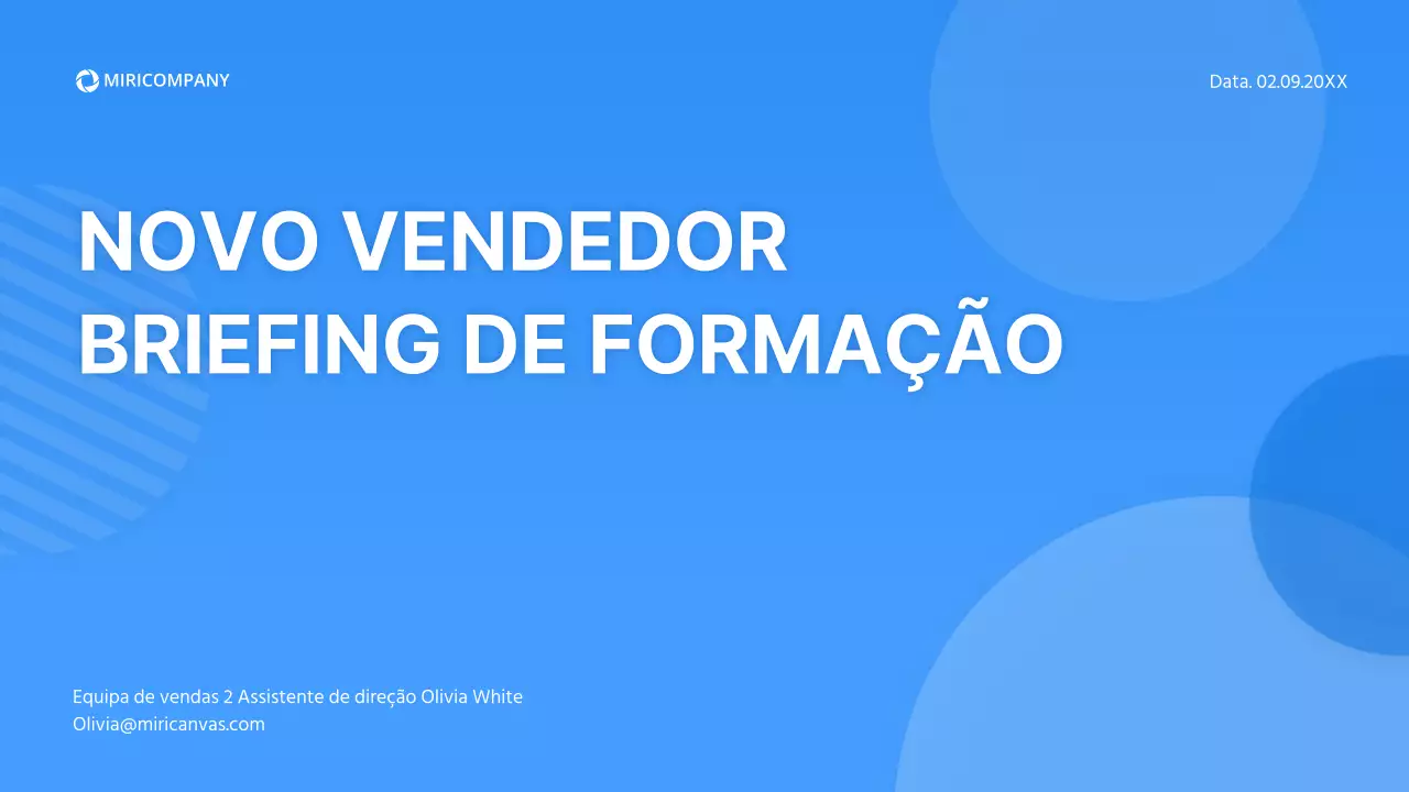Briefing de formação para vendedores com formas tridimensionais azuis