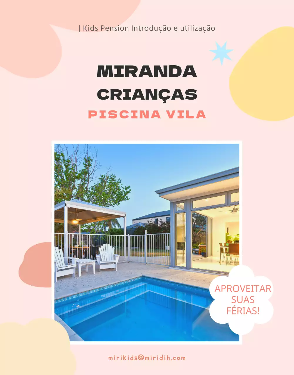 Apresentação e reserva de pensões para crianças em tons pastel