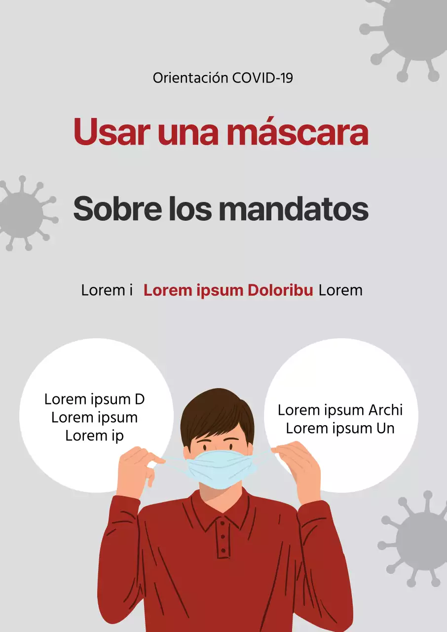 Cómo llevar una máscara corona con una ilustración gris púrpura