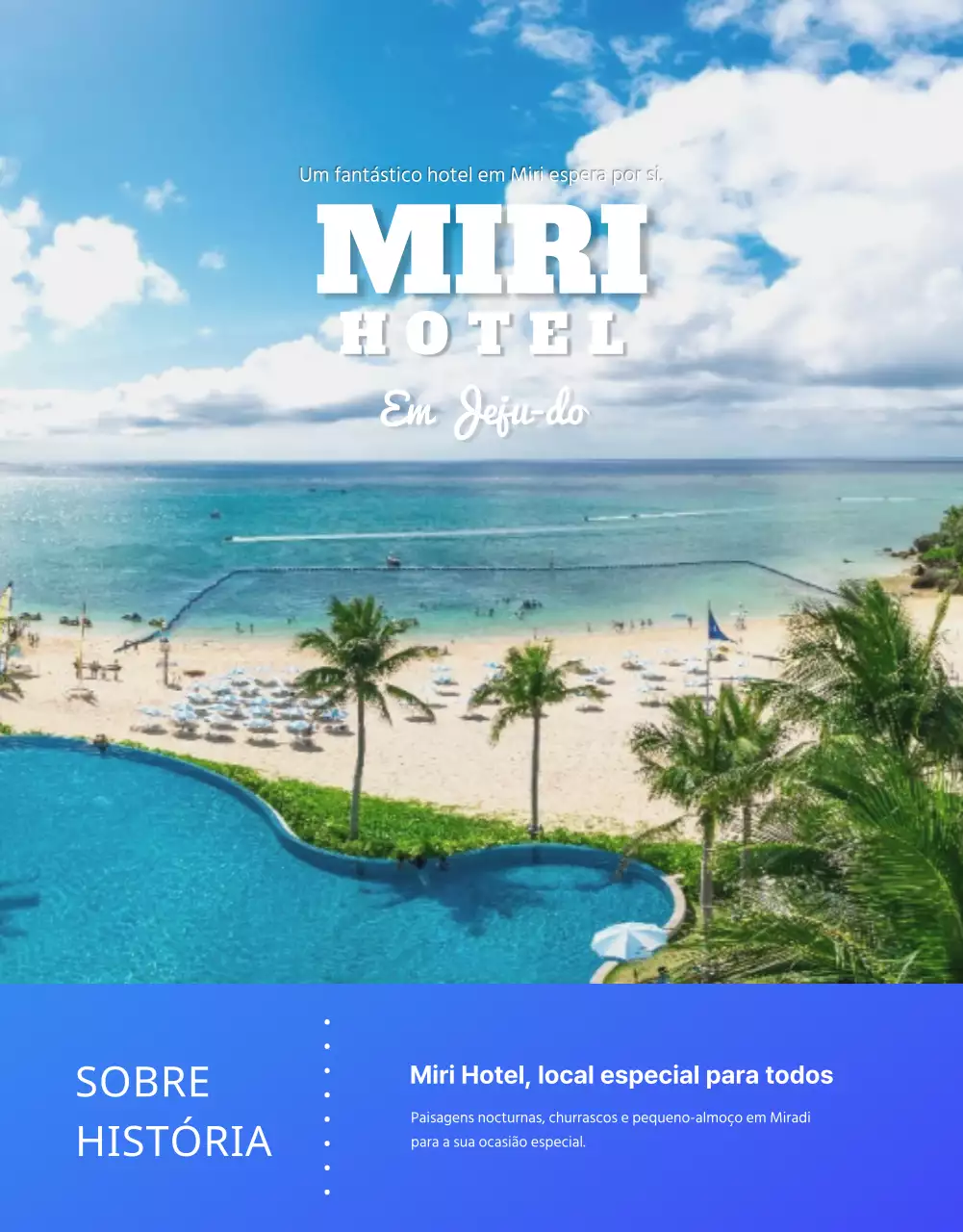 Detalhes dos hotéis em azul