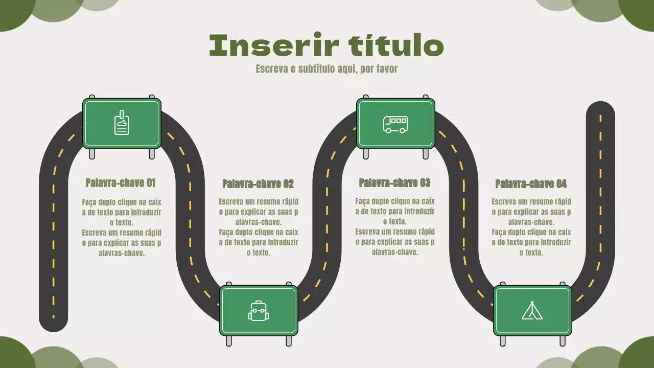Ilustração de estrada gira, conceito de roteiro em verde
