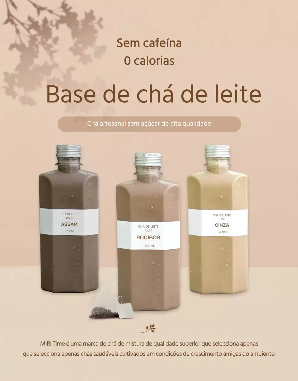 Base de chá com leite descafeinado