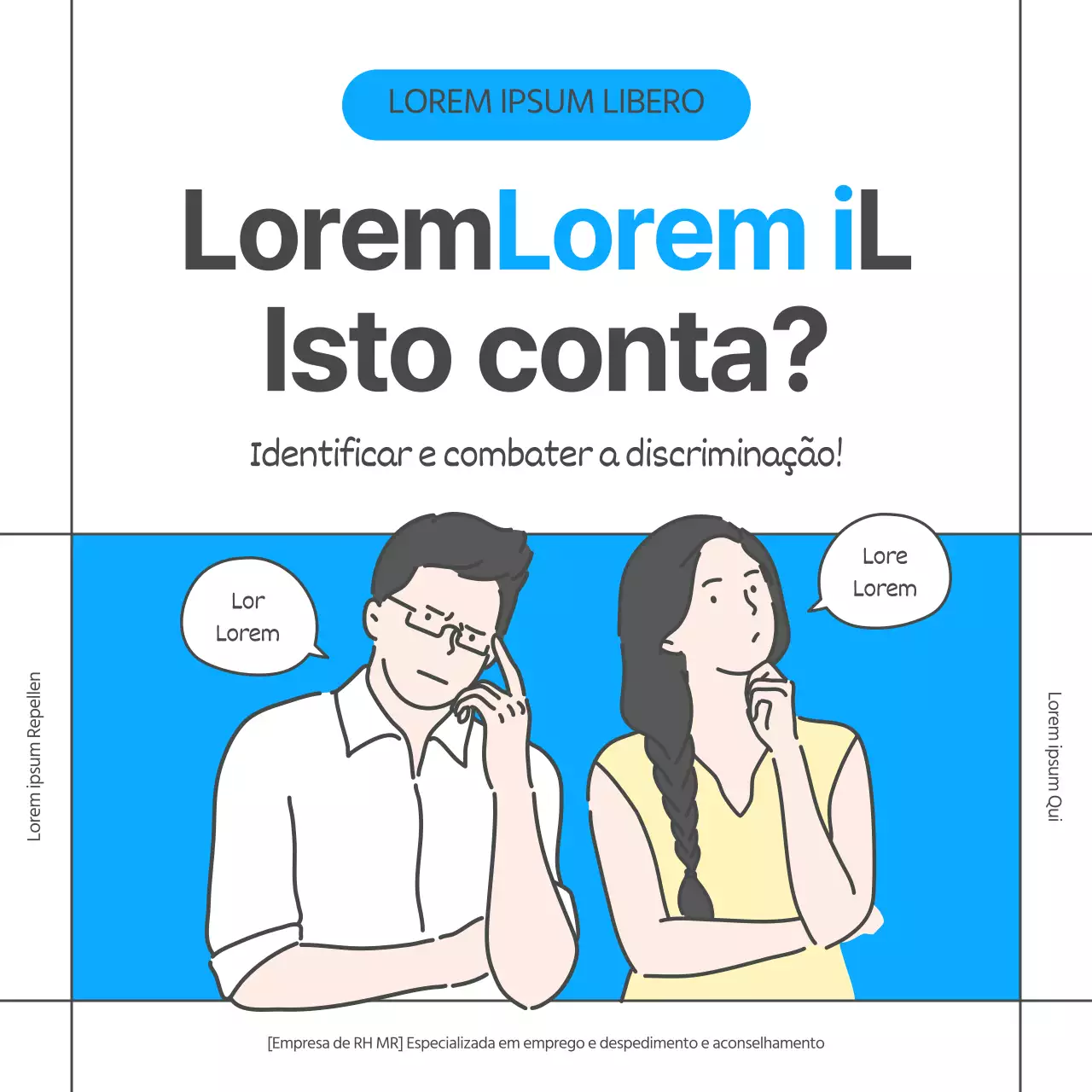 Ilustração simples em azul e limão Questões de emprego Lei sobre a igualdade de género Cartão de alteraçãoNews