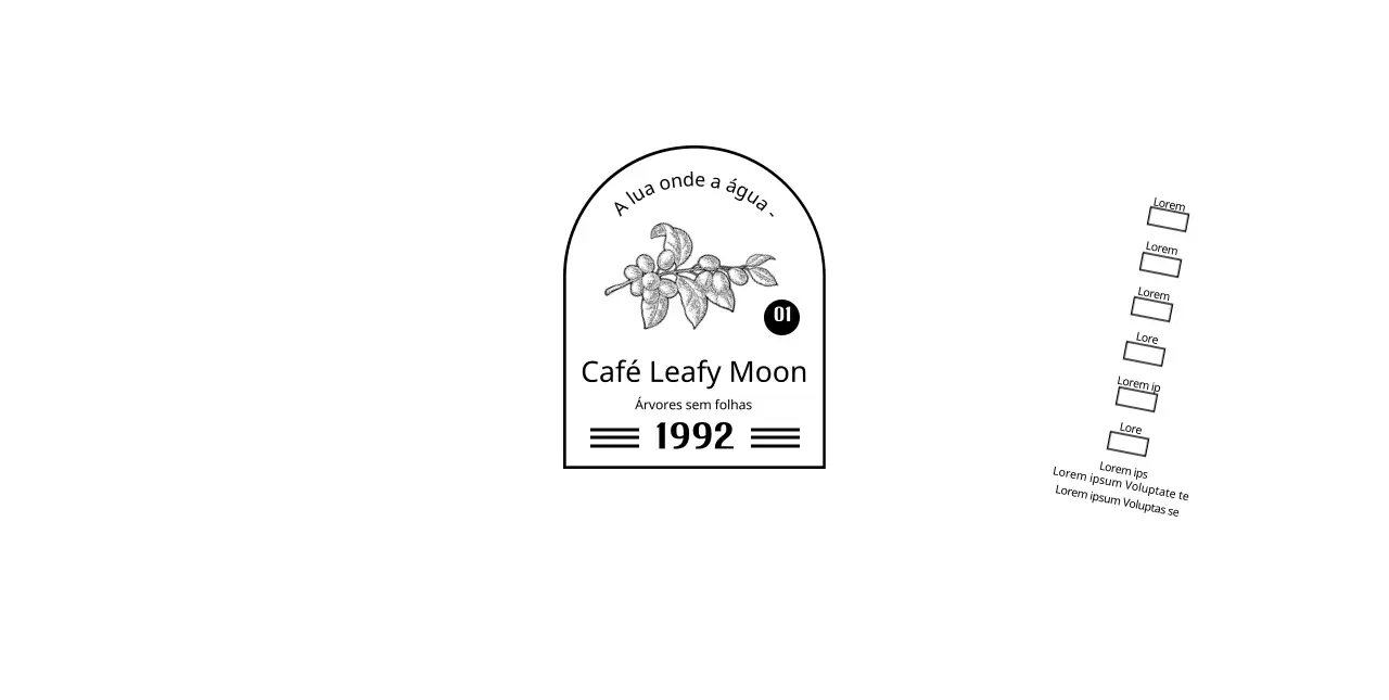 Promova e informe o seu café com um logótipo de emblema simples a preto e branco