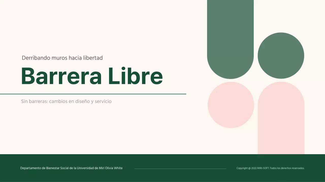 Presentación sencilla de tareas sin barreras en beige y verde