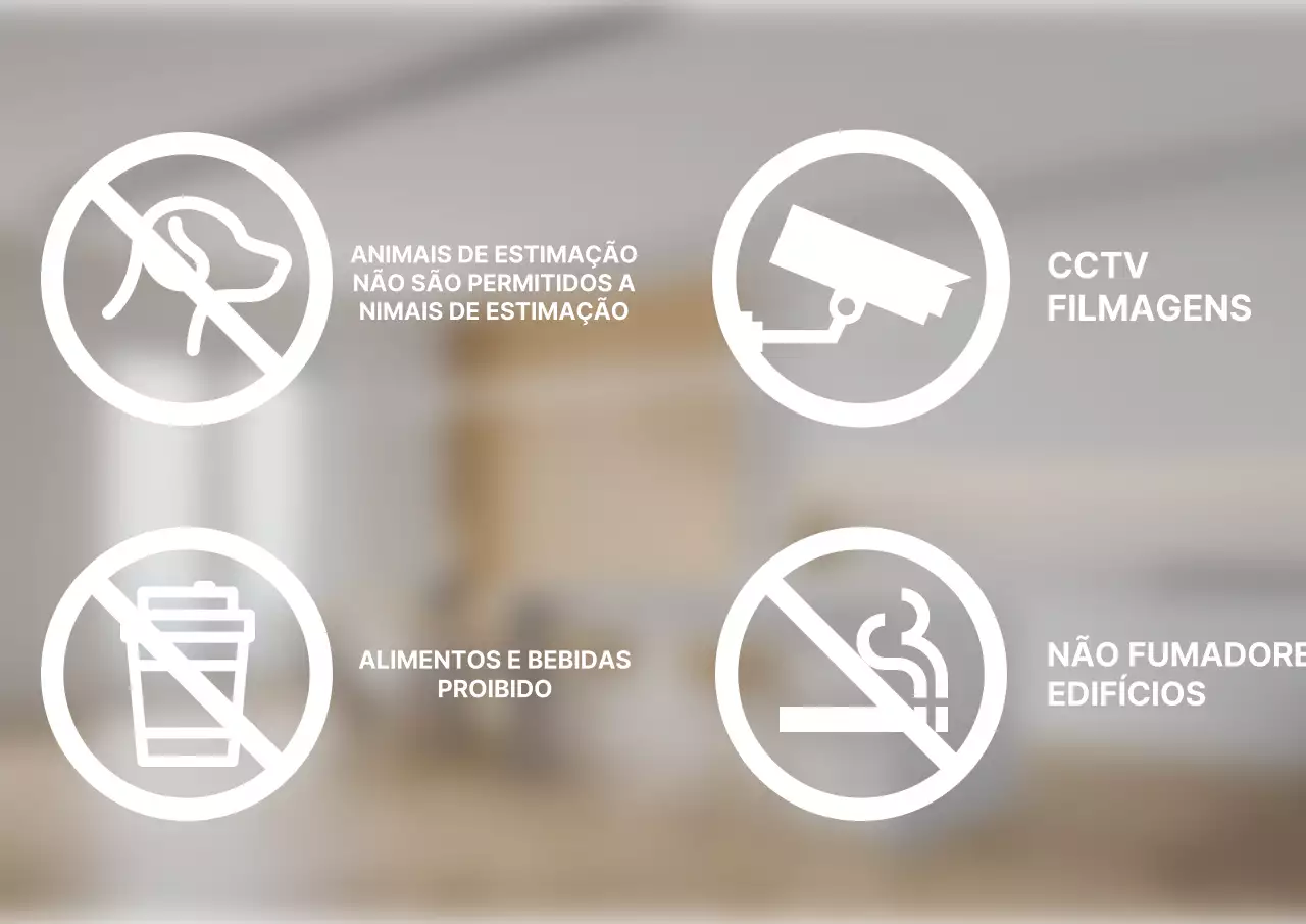 Autocolante simples com letras em pictograma branco