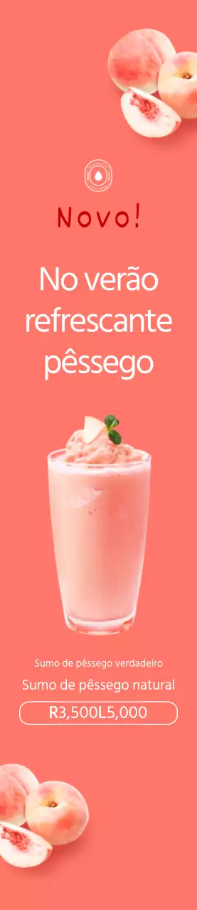 Estilo simples em rosa e branco para promover o menu de verão