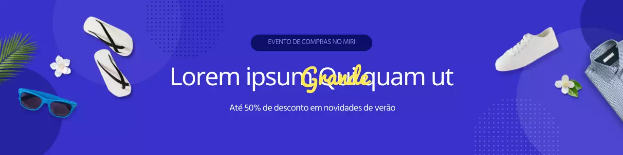 Promova o seu evento de compras de verão com um simples conceito azul