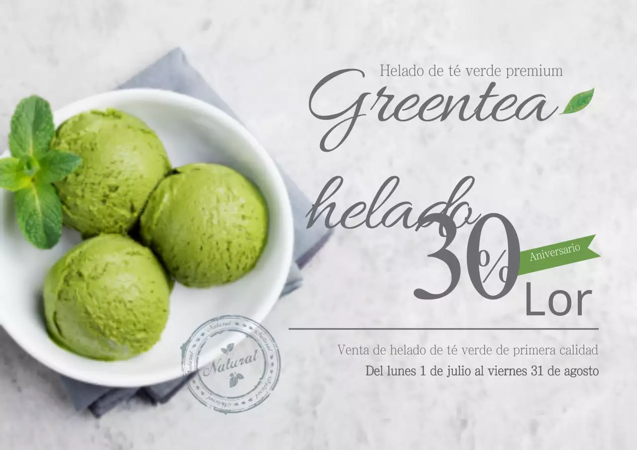 Helado de té verde