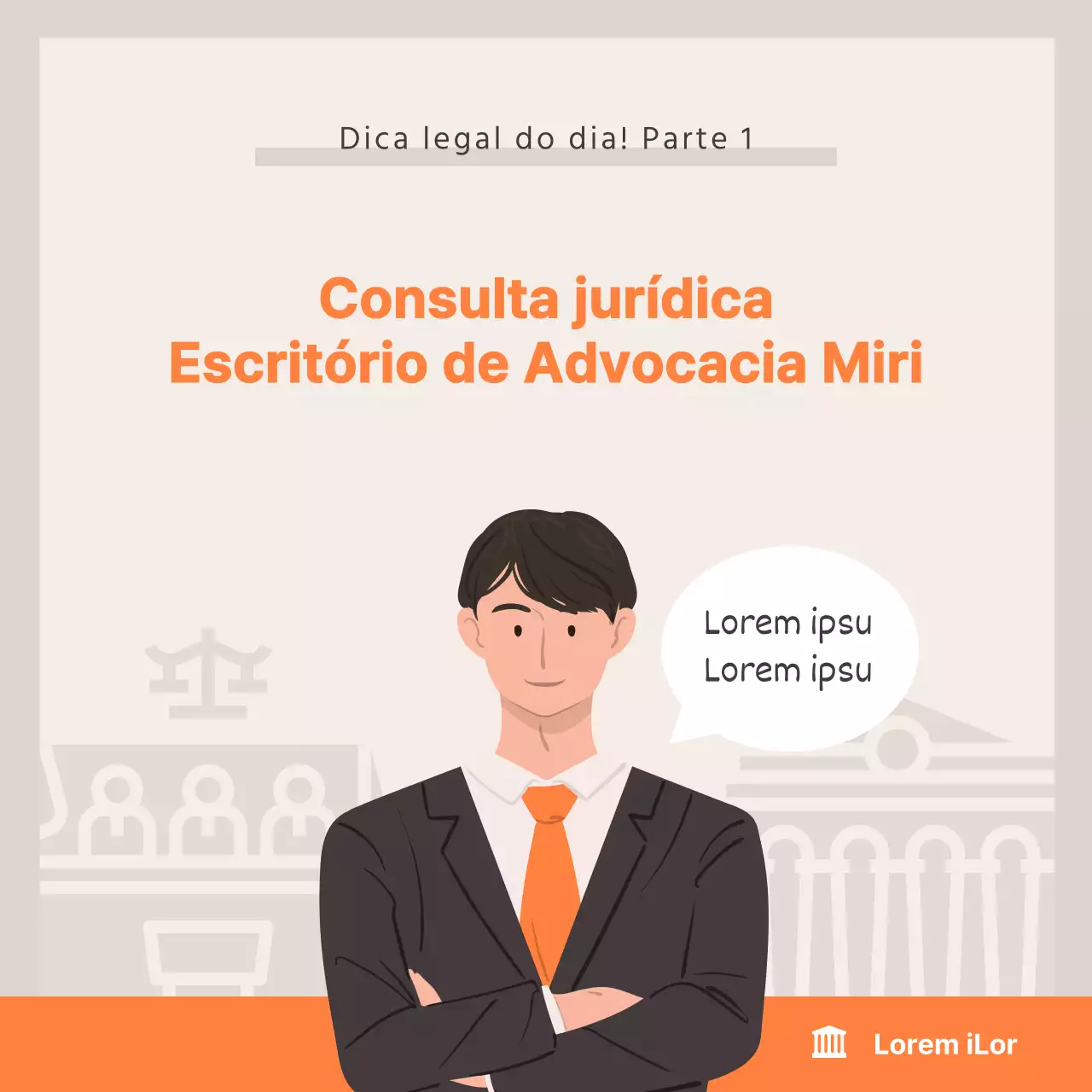 Cartão de aconselhamento jurídico em bege-laranja Notícias