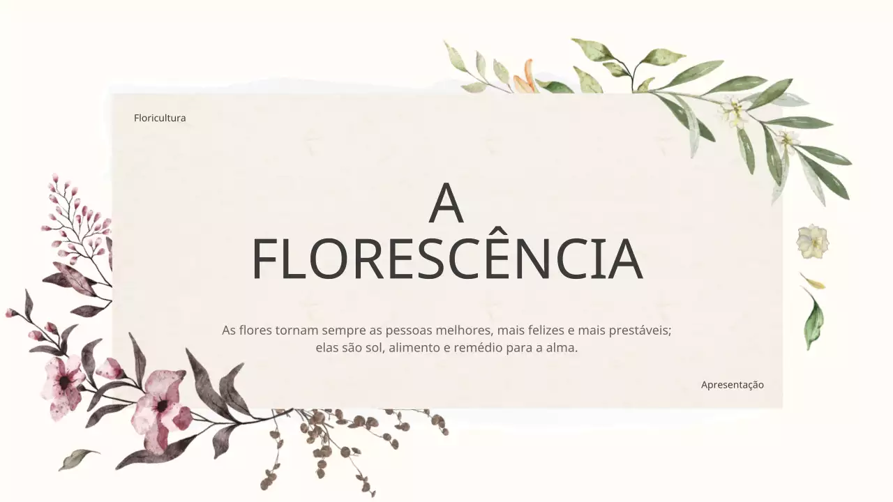 Introdução à loja de flores com uma imagem de aguarela de flores bege