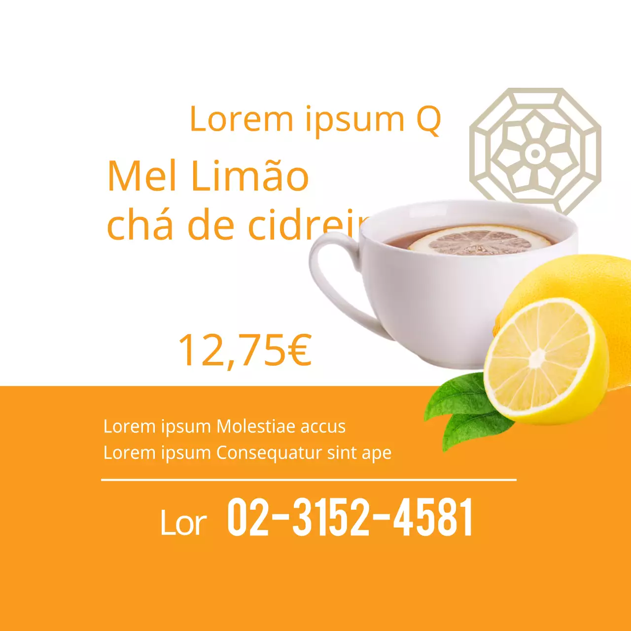 Chá de mel e limão Yuzu