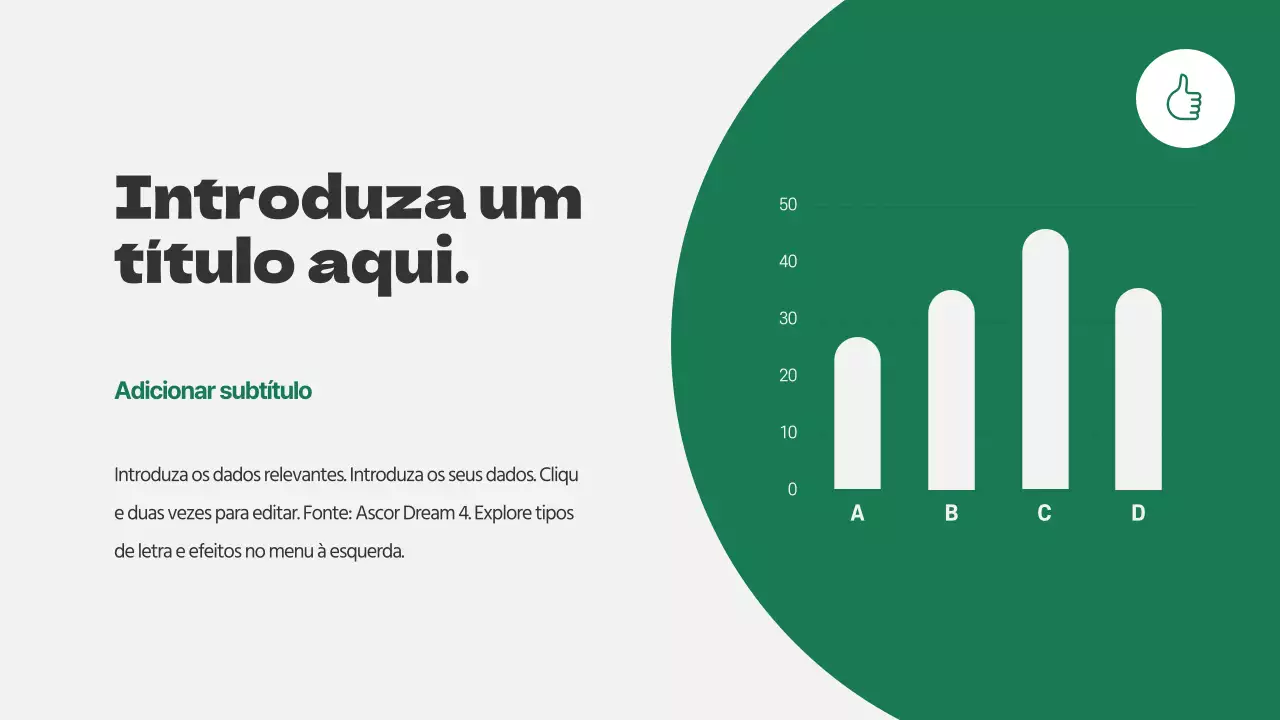 Conceito simples de gráfico de barras em cinzento claro e verde