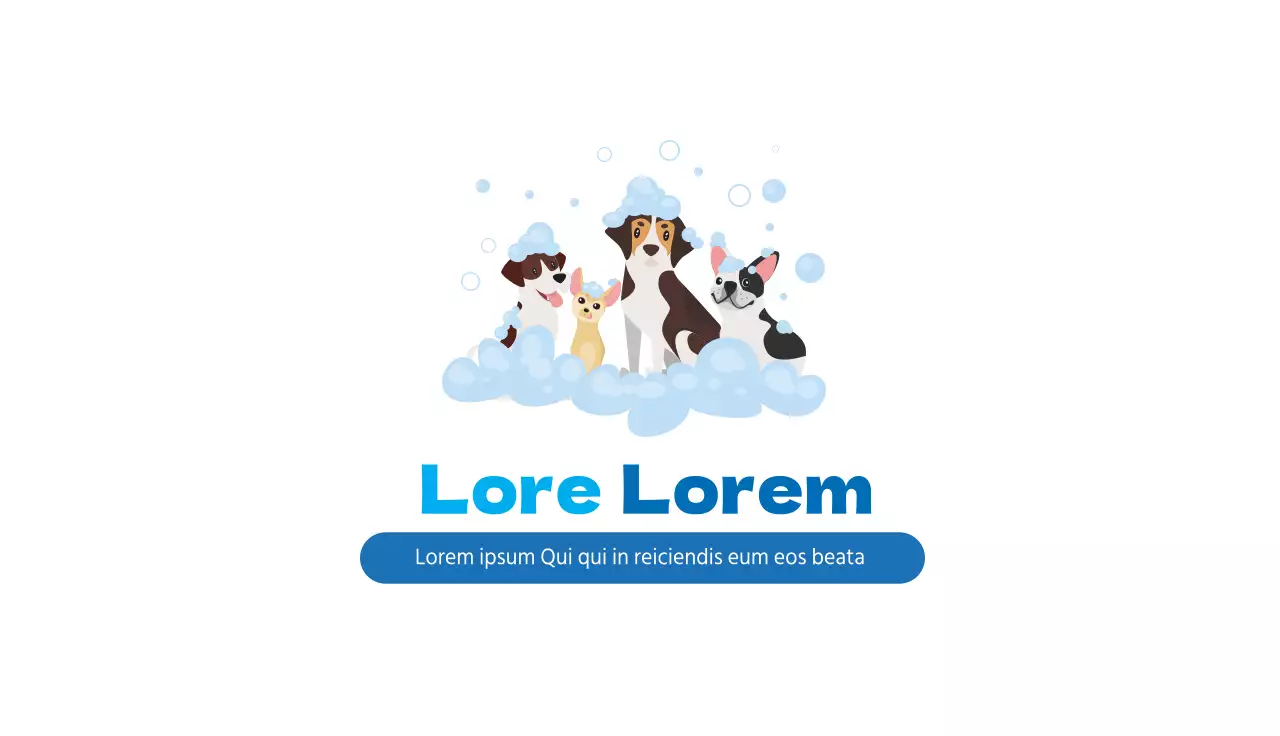 Cupão azul ilustrado de cuidados para animais de estimação de dongdong