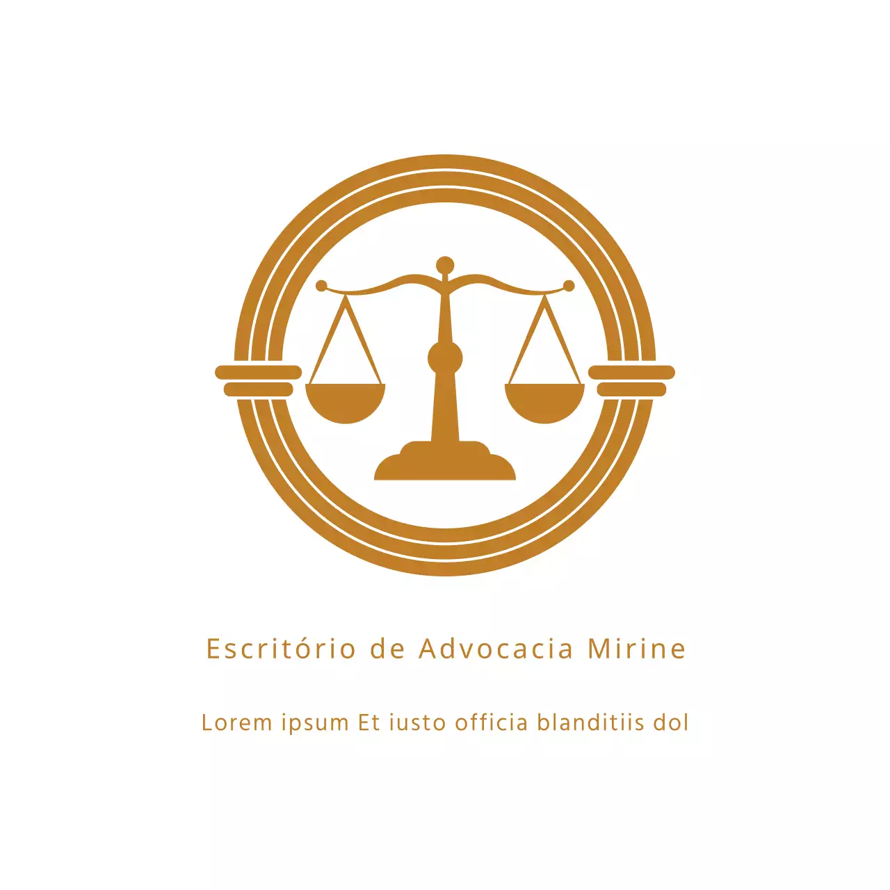 Sinal de escritório de advogados com logótipo simples