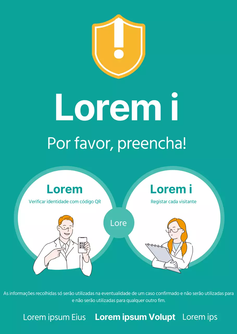 Cartaz transparente para a folha de registo ilustrada do corona
