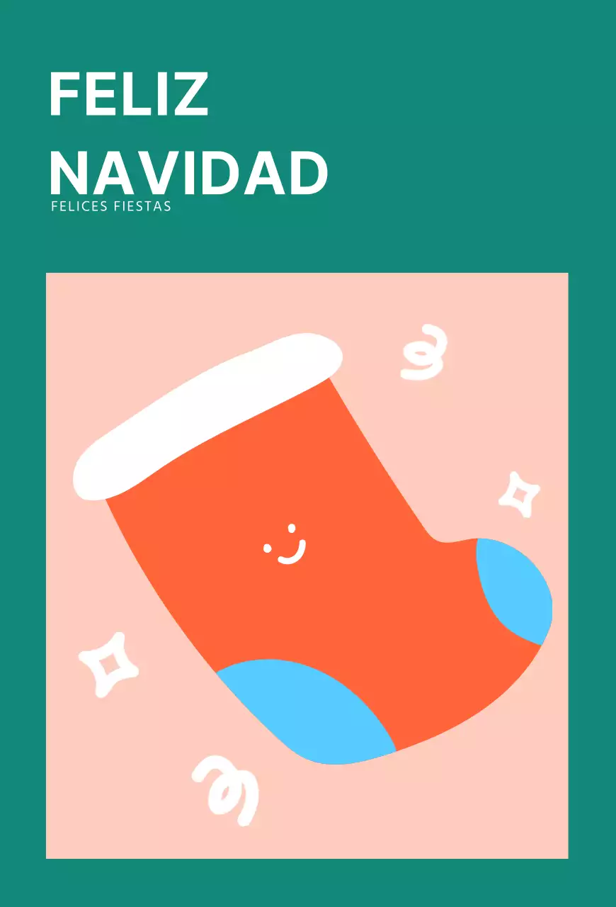 Turquoise Cute Christmas Socks Postal de Navidad Postales