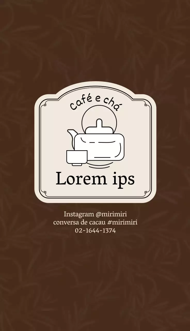 Ilustração de damasco castanho logotipo café chá cupão