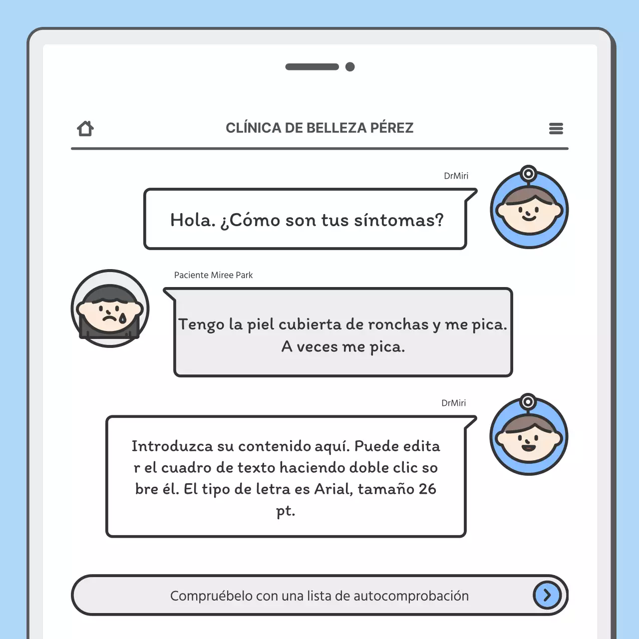 Promocione su hospital con un bonito concepto de móvil en azul claro