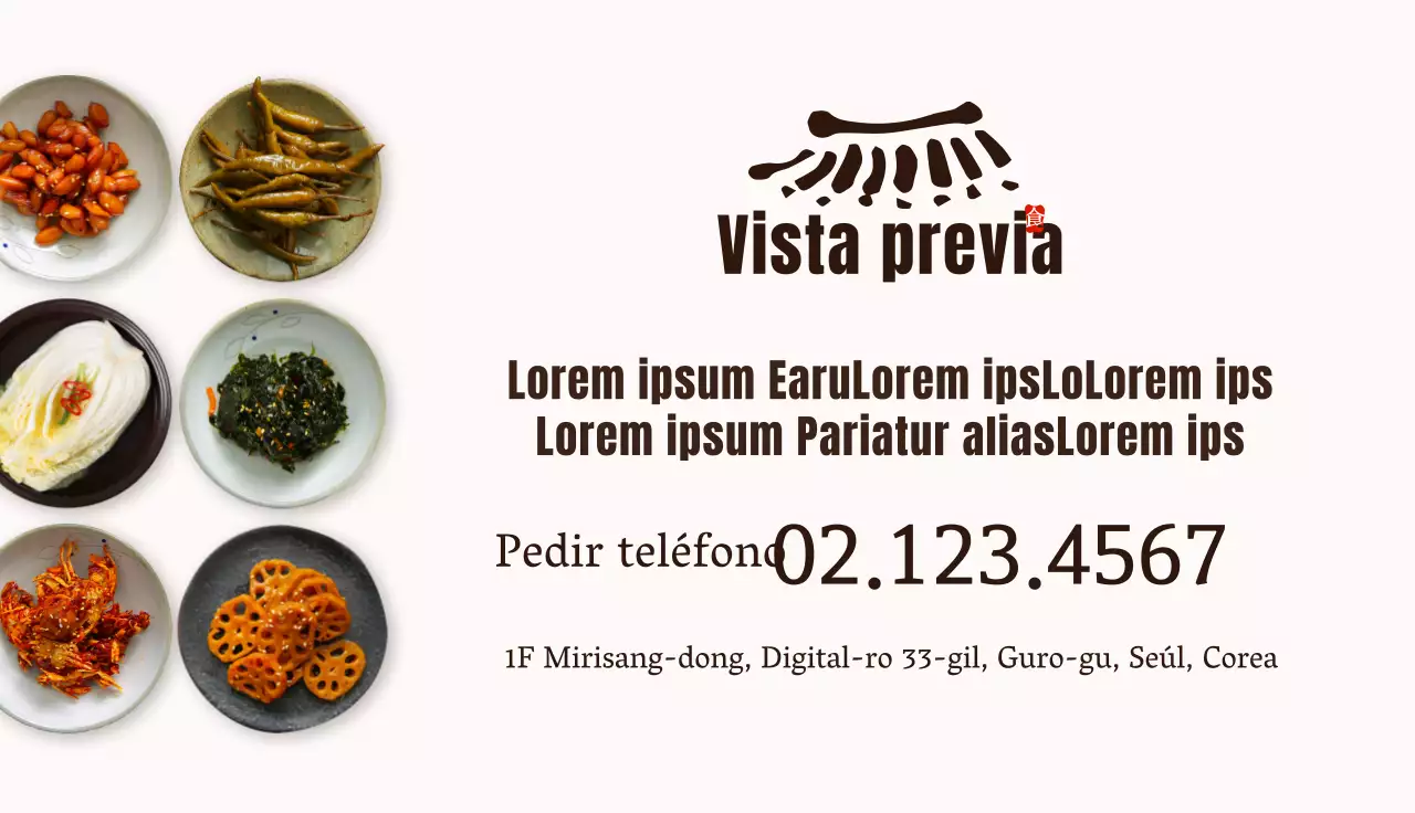 Tarjeta de visita de charcutería tradicional