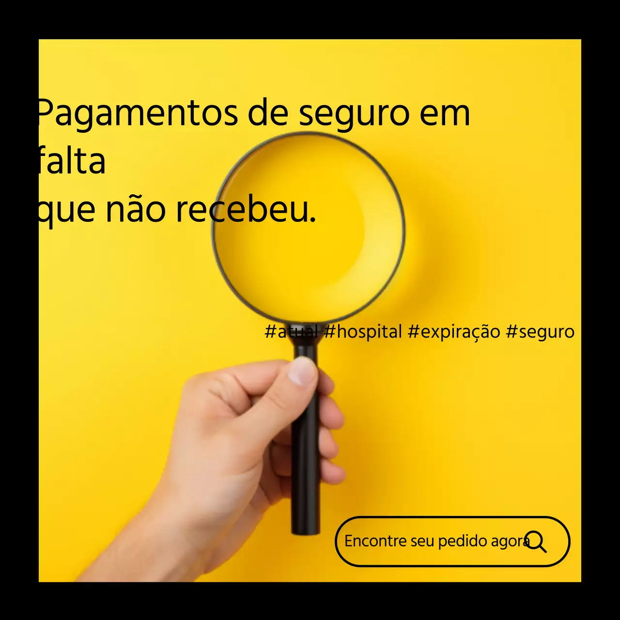 Promover um serviço em linha de sinistros simples a amarelo e preto