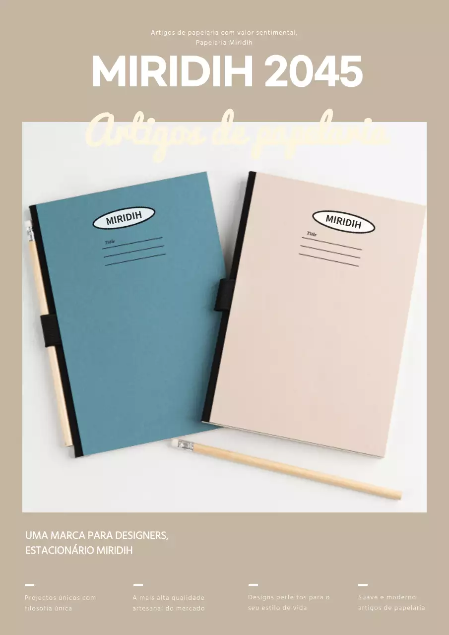 Bege design simples papelaria branding