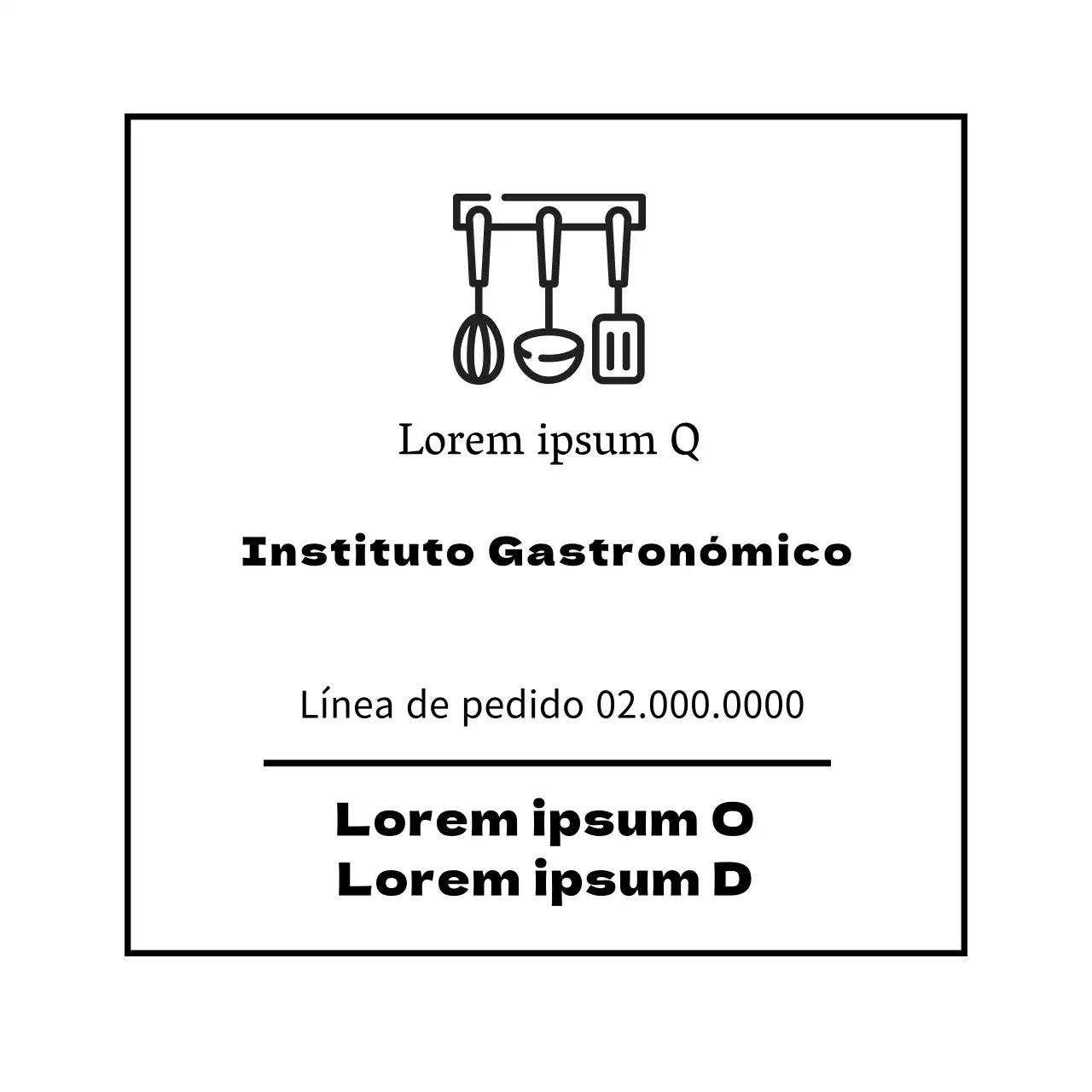 Ilustración en blanco sencilla etiqueta de guarnición de restaurante