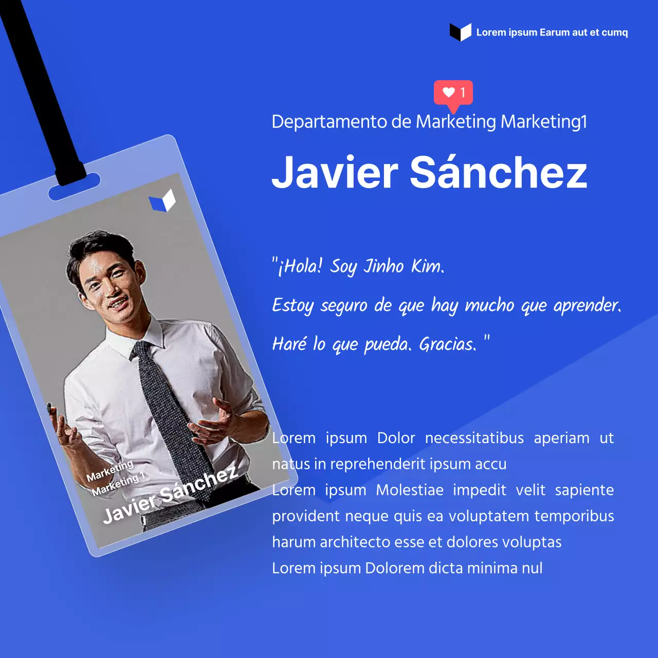 Una presentación limpia y sencilla para los nuevos empleados en tonos azules CardNews