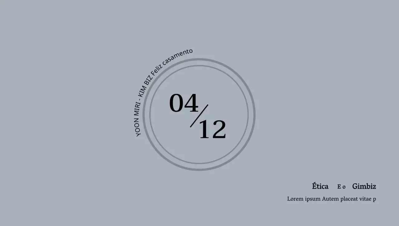 Convite de casamento primaveril com texto e ilustração circular