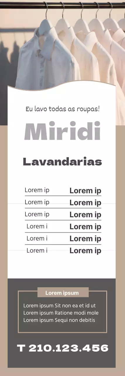 Letras fotográficas castanhas em destaque Promove uma lavandaria limpa
