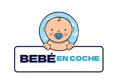 Blanco azul limpio ilustración niño montando