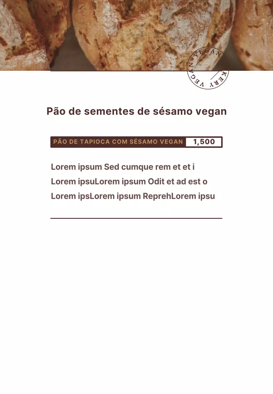 Castanho, estilo de apresentação de texto simples Informações sobre o pão