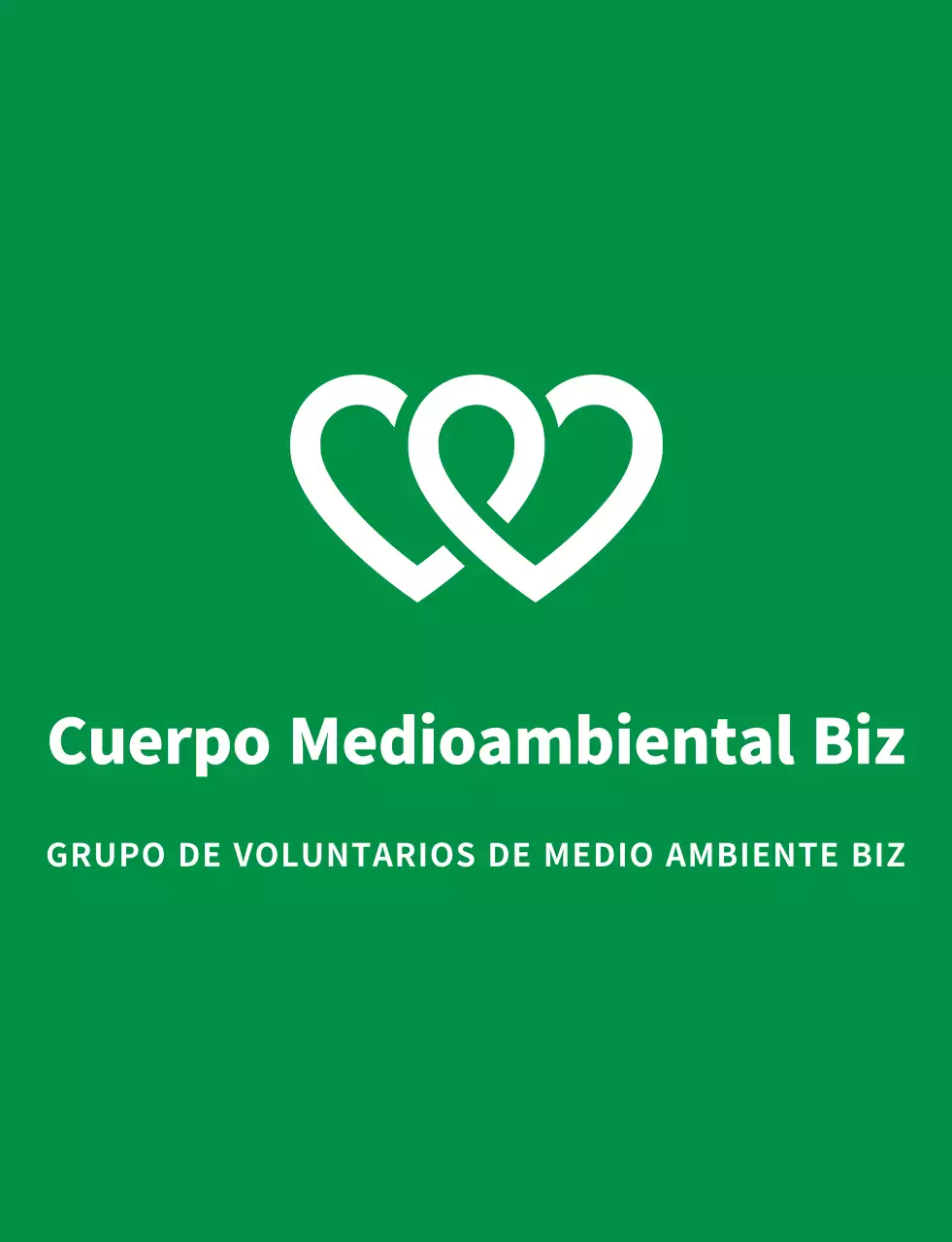Logotipo de un voluntario limpio en verde claro y azul marino para organizaciones de defensa del medio ambiente.