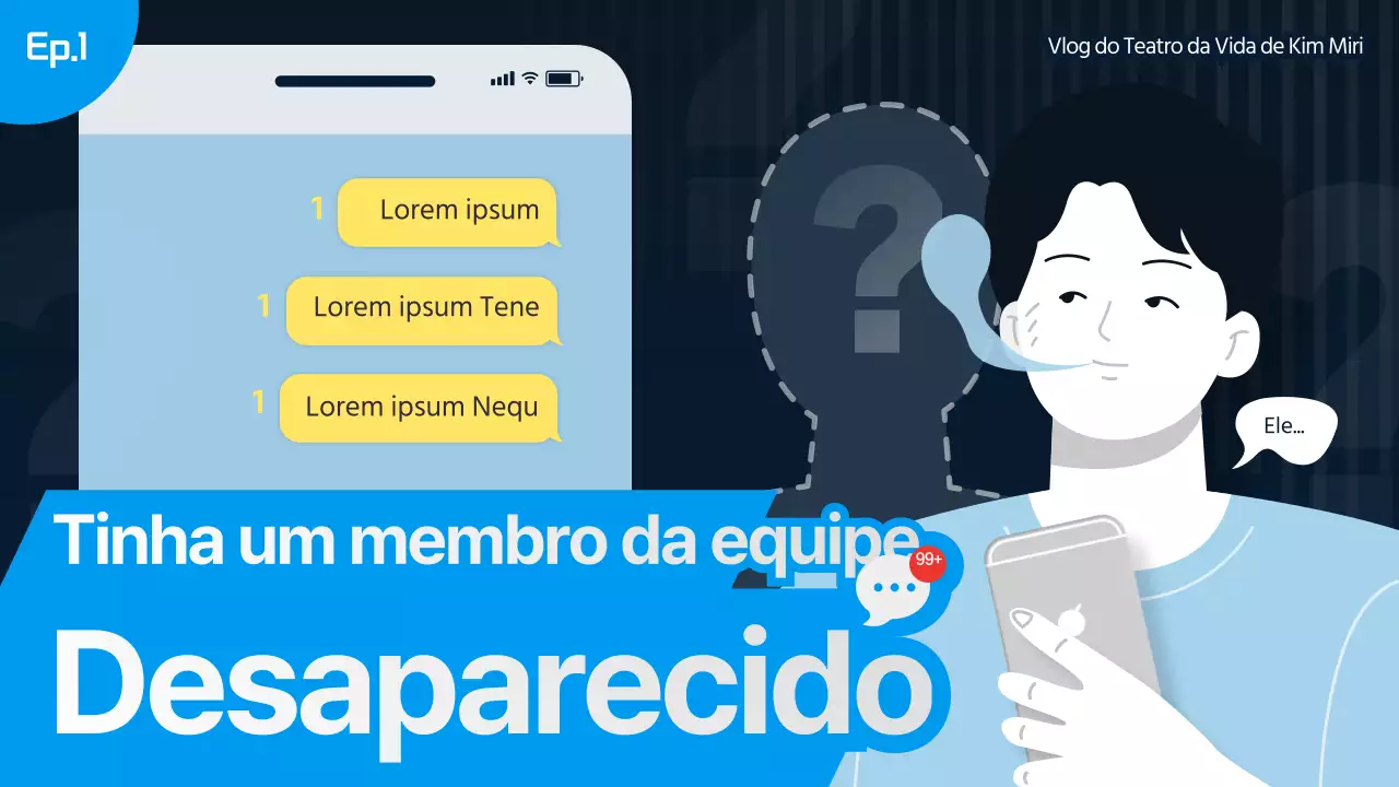 Ilustração azul para divulgação da miniatura do YouTube