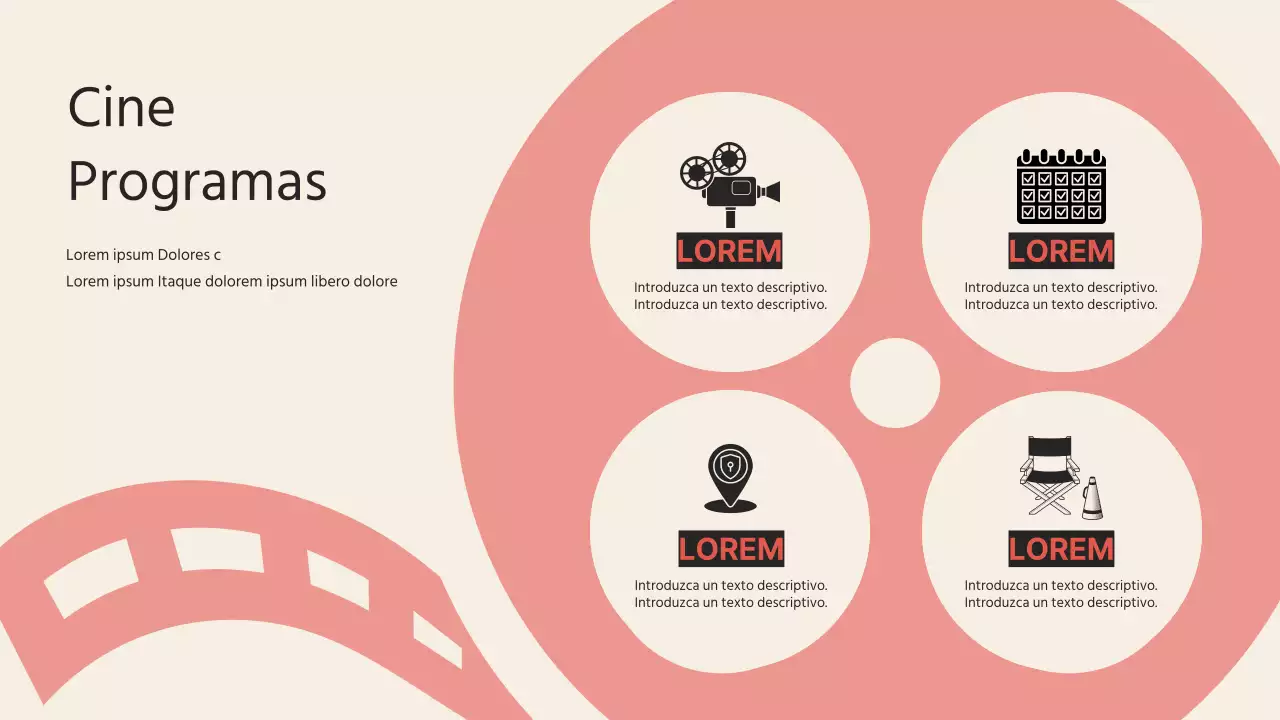 Promoción de la Film Concept School en rosa y beige vintage