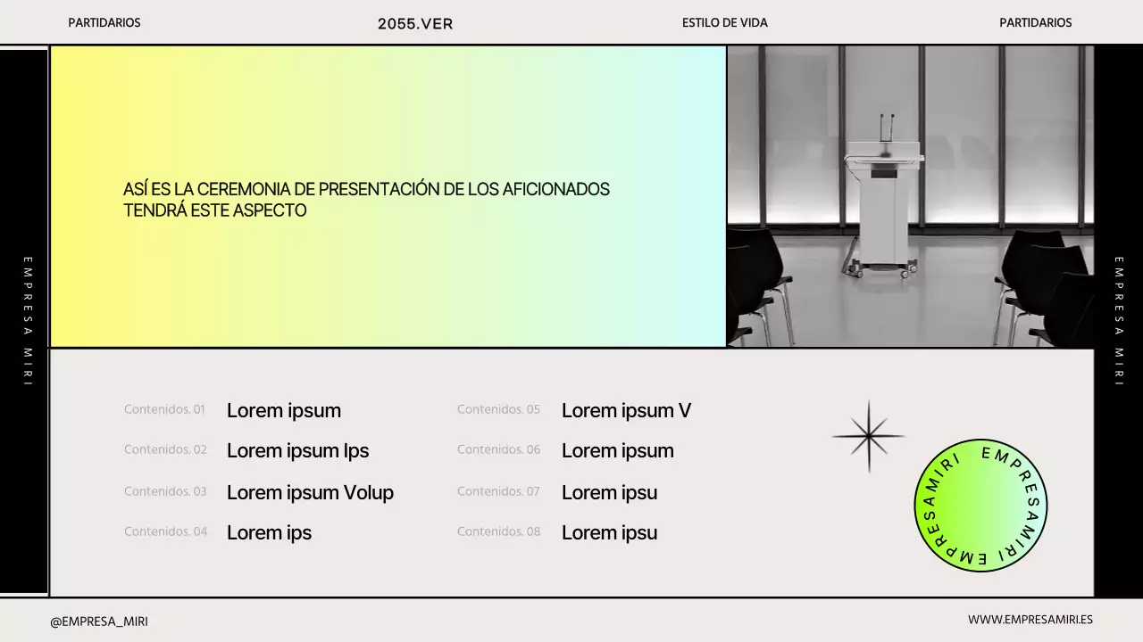 Sencilla presentación corporativa de Gradient