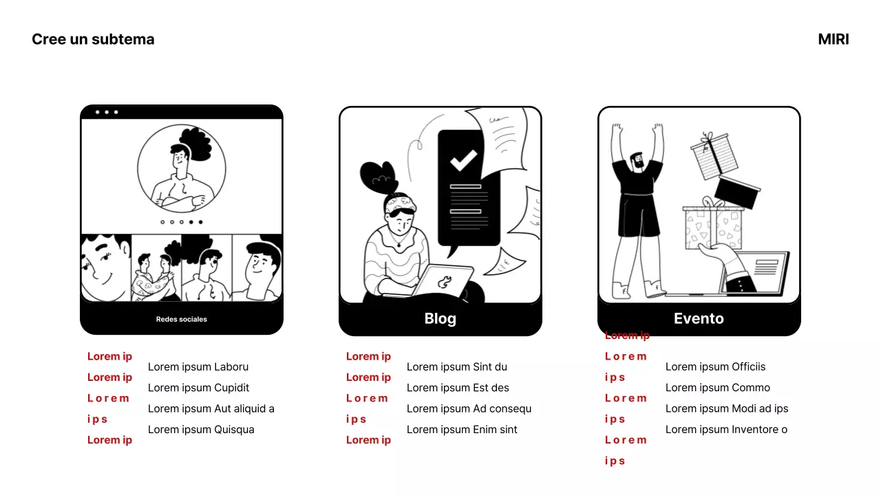 Materiales sencillos en blanco y negro para las reuniones del estudio de marketing