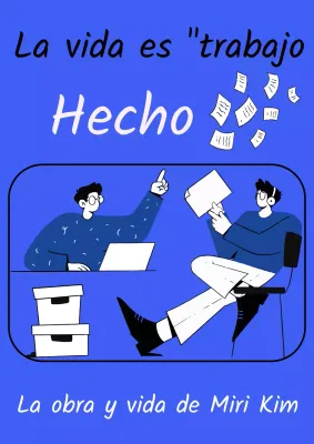 Portada de libro sencillo en azul y blanco sobre la vida y el trabajo