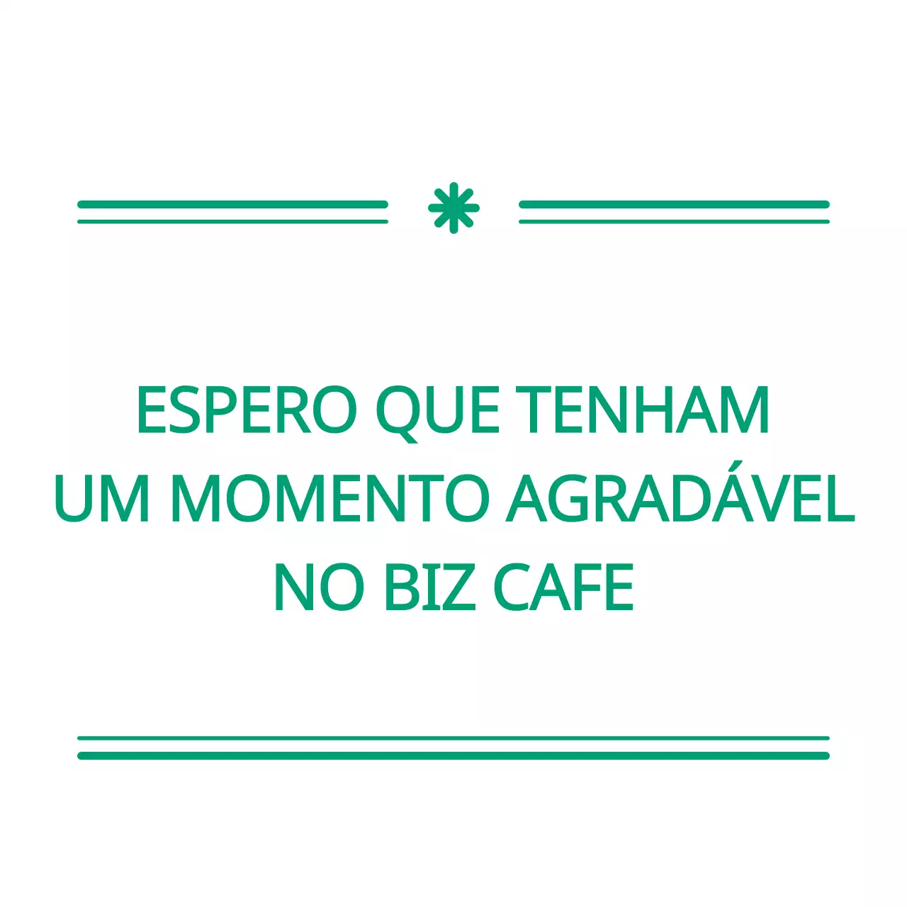 Café de estilo papelaria com texto verde e emocional
