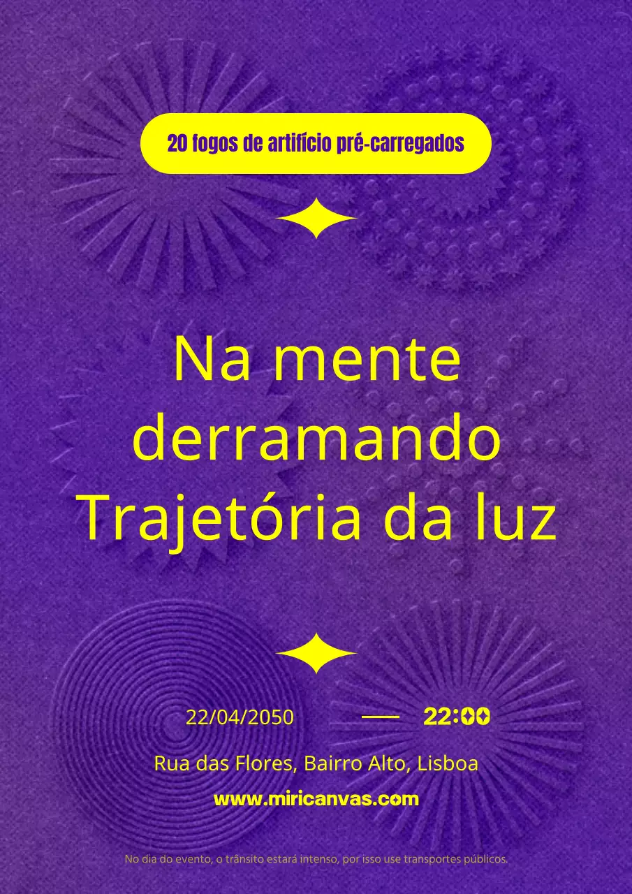 Fogos de artifício com um padrão tridimensional púrpura