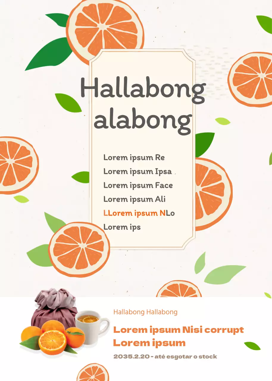 Um presente refrescante de chá Hallabong laranja e amarelo claro (evento pop-up)