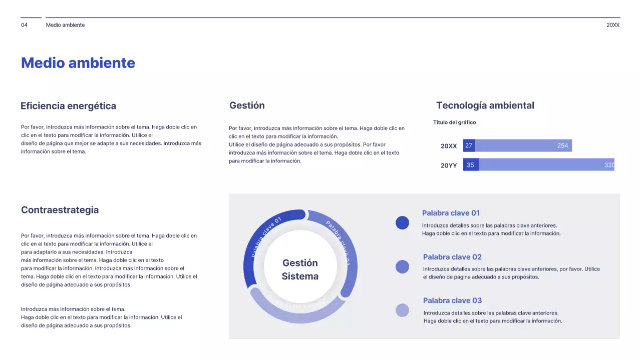 Concepto sencillo en azul marino y blanco de informe de gestión empresarial